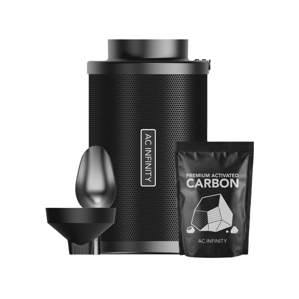AC Infinity Aktivkohlefilter-Set 150 mm mit Zylinderfilter, Trichter und Beutel Premium Activated Carbon für Belüftung