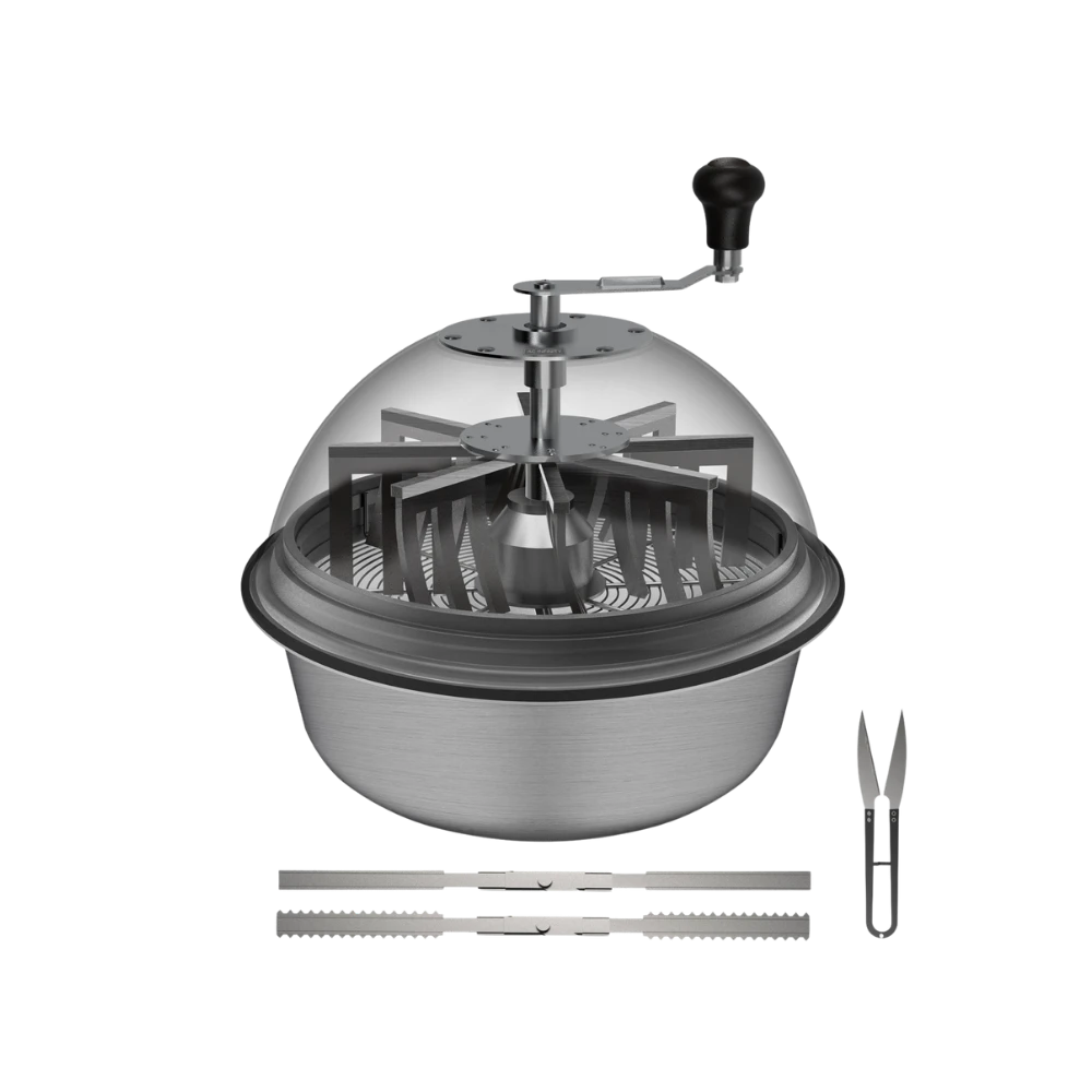 AC Infinity Bud Bowl Trimmer 43 cm mit Kurbel, transparenter Haube, Schneidklingen und Zubehör für Ernteverarbeitung