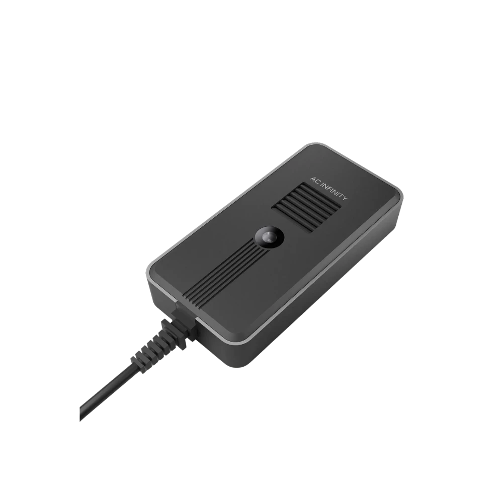 AC Infinity CO2- und Lichtsensor für Controller AI+ mit schwarzem Gehäuse und angeschlossenem Kabel auf weißem Hintergrund