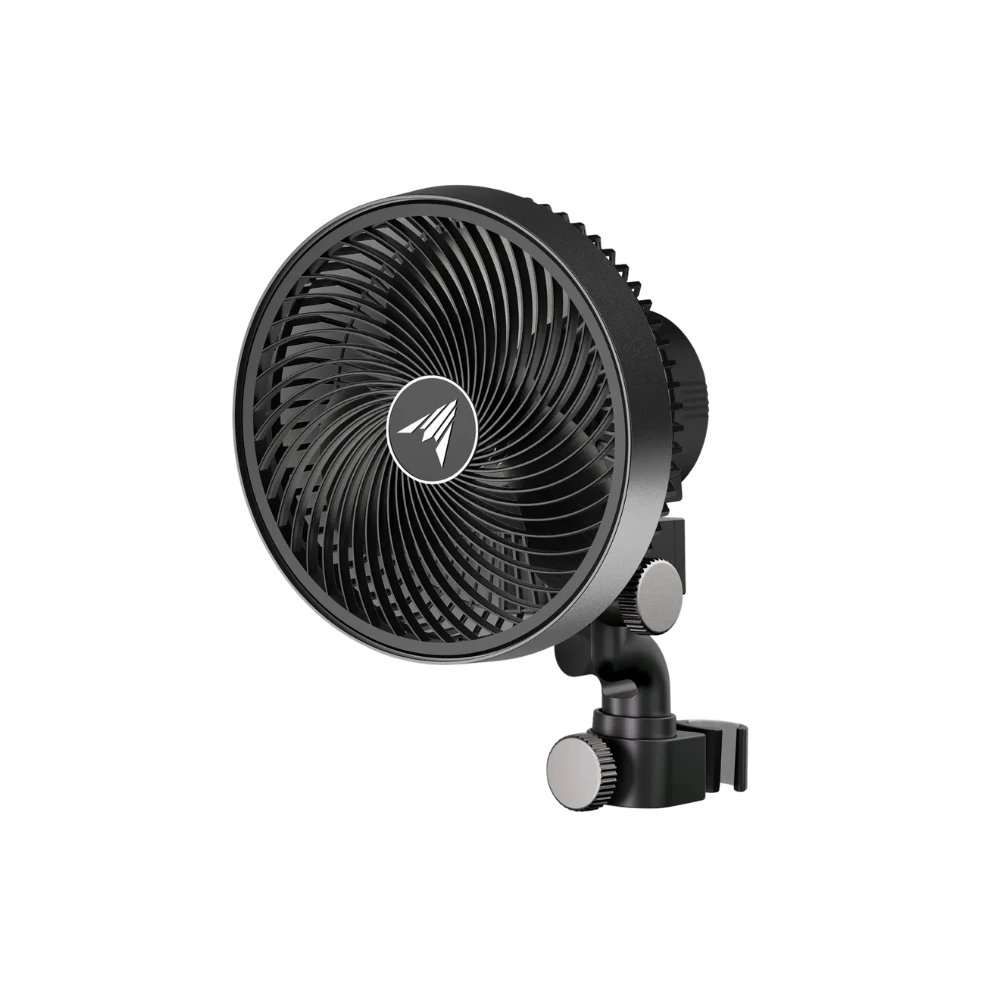 AC Infinity CLOUDRAY A6 Clip-Ventilator 150 mm mit rundem Gitter und verstellbarer Clip-Halterung in Schwarz