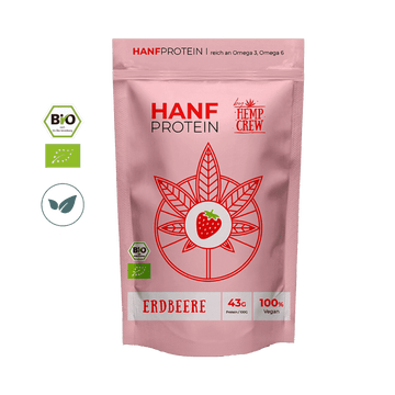 Hemp Crew Bio-Hanfprotein Erdbeere