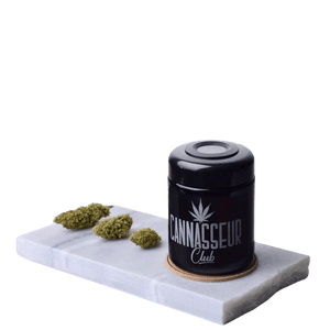Cannaisseur Humidor M steht auf Mamorplatte