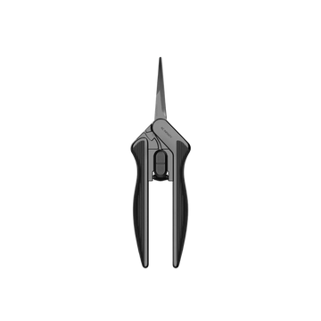AC Infinity Trimmschere aus Edelstahl mit schwarzem Griff, schmaler Klinge und Federmechanik für präzisen Pflanzenschnitt