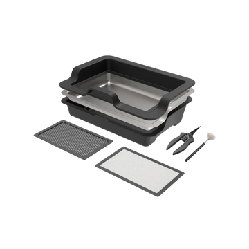 AC Infinity Trim-Tray-Set mit stapelbaren schwarzen Siebtrays, Deckel, Gitternetz-Einsatz, Sieb, Pinzette und Bürste